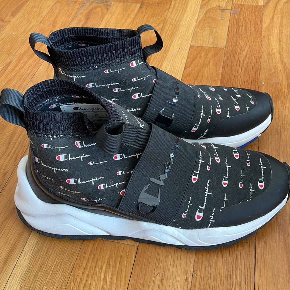 Champion Reverse Weave Black Rally Script Sneakers Size US 10